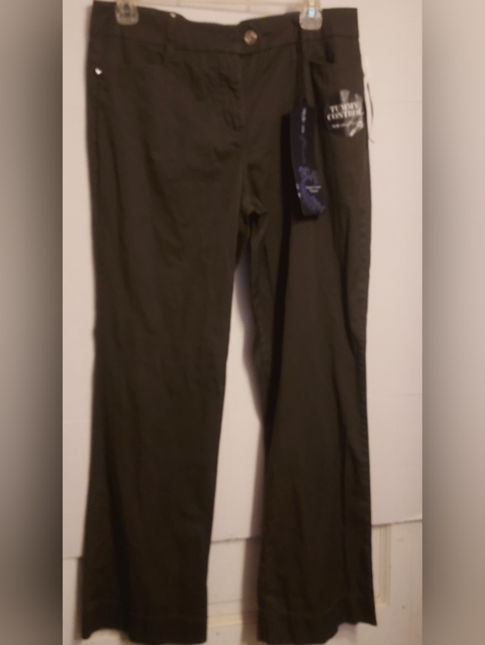 Style&Co New With Tags Orangic Olive Embellished Pocket Straight-Leg Pants 32x31
